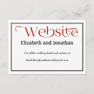 D'accompagnement Carte de détails du site Web du Mariage noir et bl