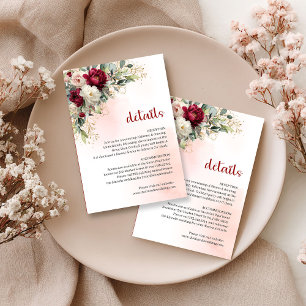 D'accompagnement Carte de détails fleurs vertes dorées de Bourgogne
