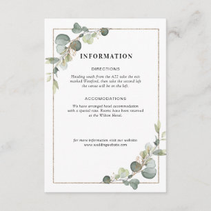D'accompagnement carte de détails géométriques du mariage eucalyptu