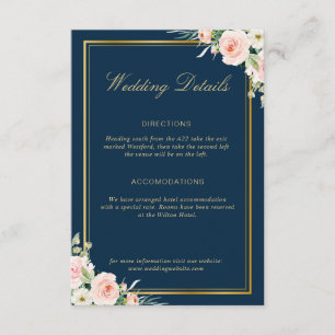 D'accompagnement carte de détails mariage cadre or classique