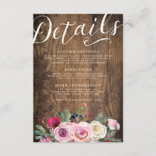 D'accompagnement CARTE DE DÉTAILS Mariage de dentelle fleurie en