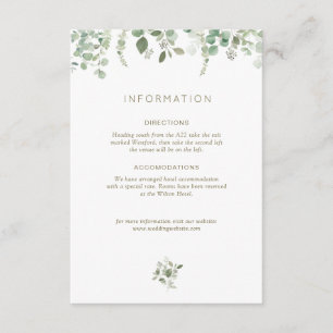 D'accompagnement carte de détails mariage de l'eucalyptus green