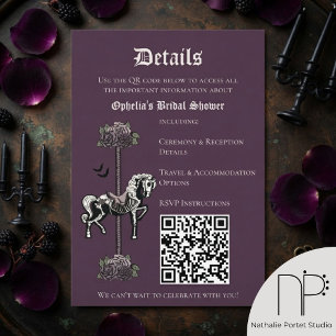 D'accompagnement Carte de détails QR de cheval de squelette violet