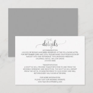 D'accompagnement Carte de détails sur la calligraphie à huile d'arg