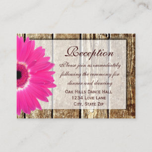D'accompagnement Carte de direction de mariage rose Gerber Daisy