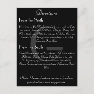 D'accompagnement Carte de direction Monogramme noir et blanc vintag