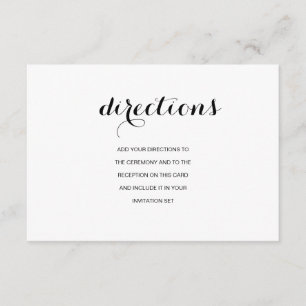 D'accompagnement Carte de directions de mariage simple élégante mod