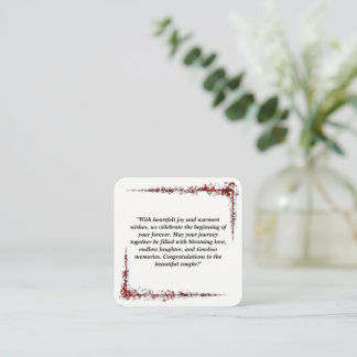 D'accompagnement Carte de Félicitations Mariage Florale Bourgogne |