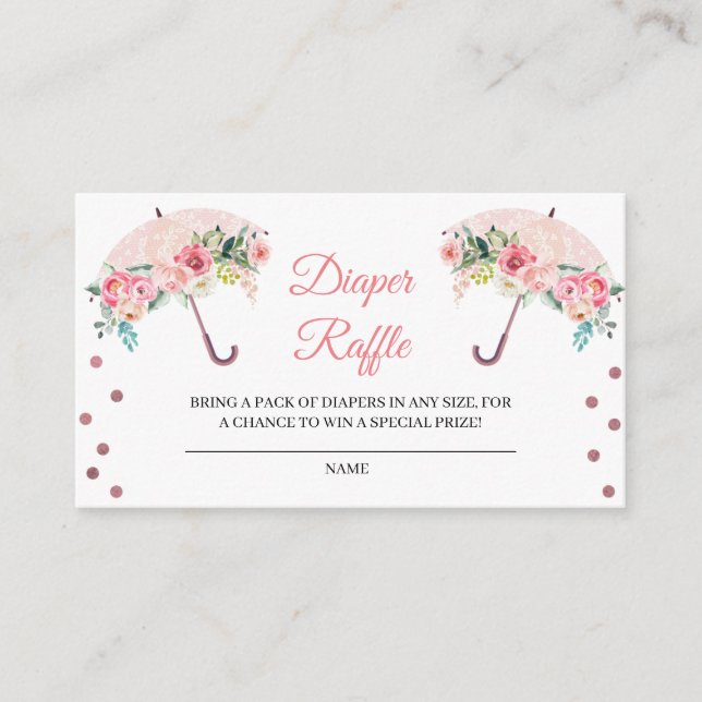 D'accompagnement Carte de fermeture à rabat à parapluie rose (Devant)