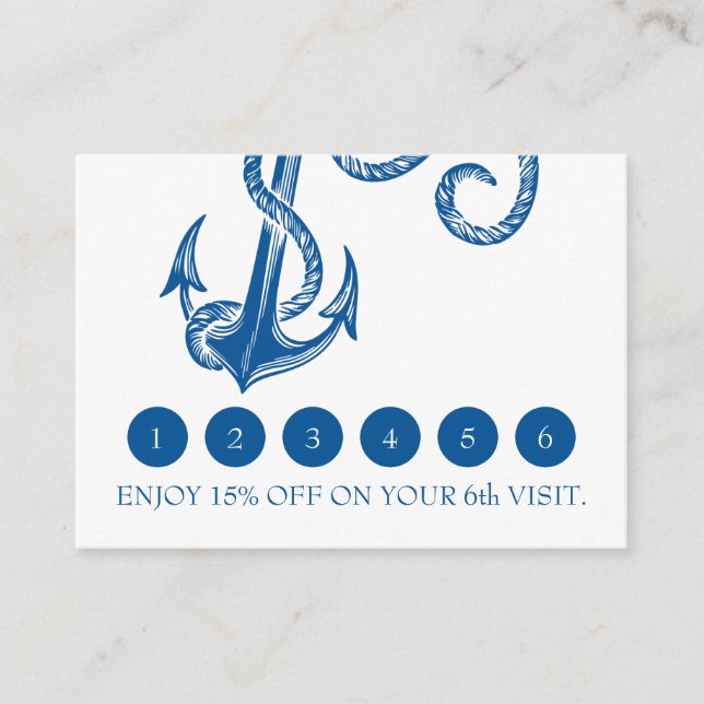 D'accompagnement Carte de fidélité Ancre bleu marine (Devant)