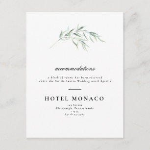 D'accompagnement Carte de hôtel de mariage de verdure luxuriante