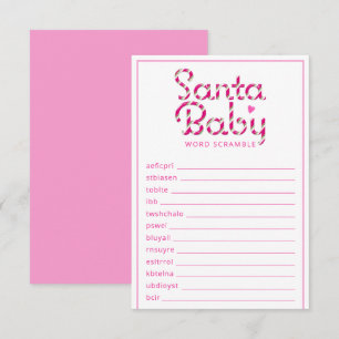 D'accompagnement Carte de jeu père Noël Baby shower Word Scramble
