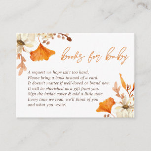 D'accompagnement Carte de livres floraux d'automne pour bébé