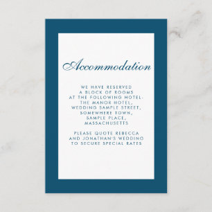 D'accompagnement Carte de logement pour Mariage bleu minimum