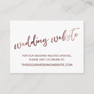 D'accompagnement Carte de Mariage Blanc et Rose Gold pour Site Web