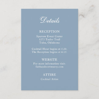 D'accompagnement Carte de Mariage bleu Dusty pour boîtier détaillé