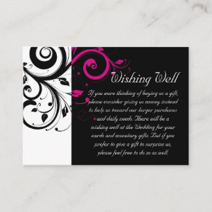 D'accompagnement Carte de mariage Fuchsia Black Swirl Wishing Well