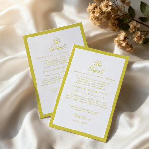 D'accompagnement Carte de mariage jaune élégant avec détails Citrus