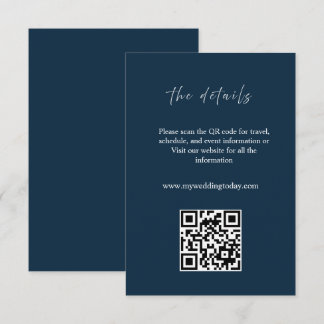 D'accompagnement Carte de mariage Navy avec code QR