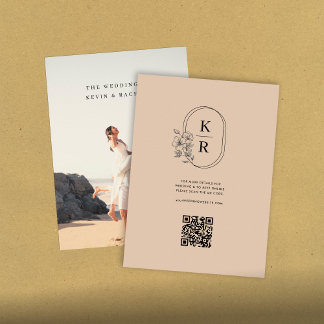 D'accompagnement Carte de mariage rustique avec QR code pour photo