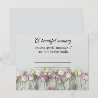 D'accompagnement Carte de message commémoratif Roses