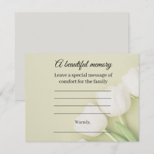 D'accompagnement Carte de message commémoratif tulipe blanche
