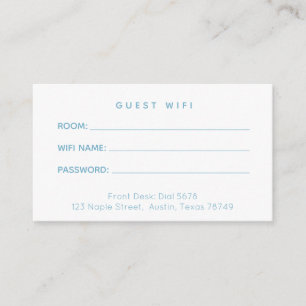 D'accompagnement Carte de mot de passe Wifi Guest
