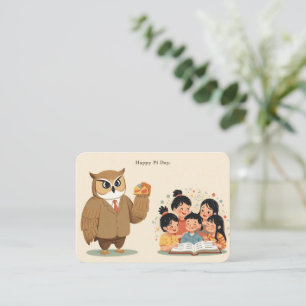 D'accompagnement Carte de Pi Day – Chouette enseignante mignonne