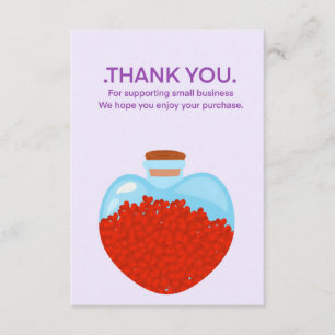 D'accompagnement Carte de pot en verre de coeur, merci clients