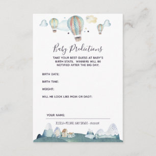 D'accompagnement Carte de prédictions pour bébé Hot Air Balloon Par