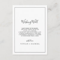 Carte de puits de Mariage minimaliste