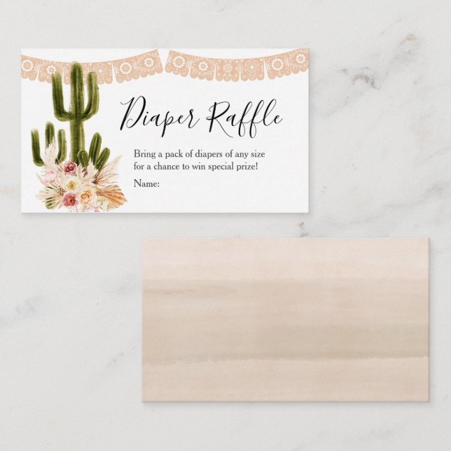 D'accompagnement Carte de rabat à couches Boho Cactus (Devant / Derrière)