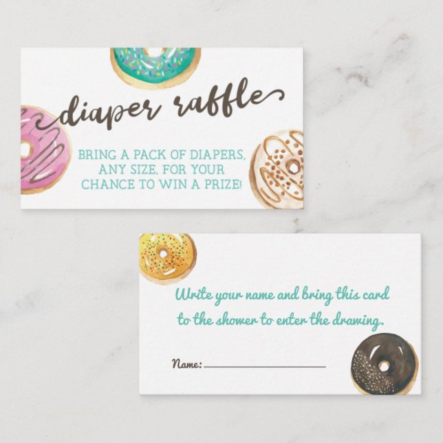 D'accompagnement Carte de rabat Baby shower de couches d'aquarelle (Devant / Derrière)