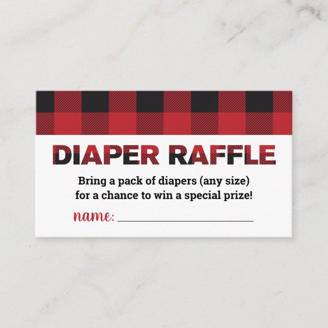 D'accompagnement Carte de rabat de Baby shower de Buffalo Plaid (Devant)
