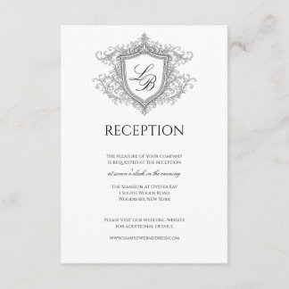 D'accompagnement Carte de réception à monogramme à motif élégant
