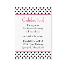 Carte de réception Bat mitzvah Pois noire