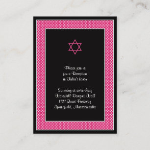 D'accompagnement Carte de réception Bat mitzvah Pois rose