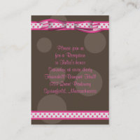 Carte de réception Bat mitzvah rose et Brown Pois