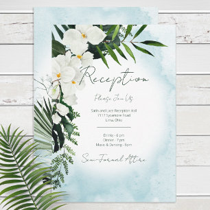 D'accompagnement Carte de réception Boho Tropical Water Watercolor