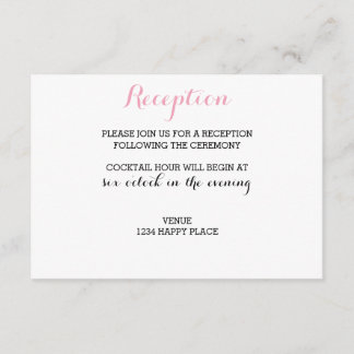 D'accompagnement Carte de réception chic