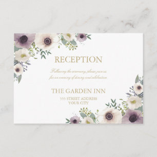 D'accompagnement Carte de réception de bouquet d'anémones