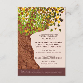 D'accompagnement Carte de réception de feuilles de cœur d'arbre d'a