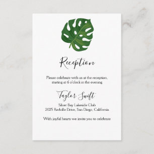 D'accompagnement Carte de réception de mariage aux palmiers tropica