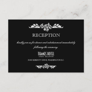 D'accompagnement Carte de réception de mariage aux roses damassées 