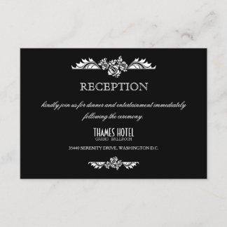 D'accompagnement Carte de réception de mariage aux roses damassées 