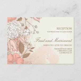 D'accompagnement Carte de réception de mariage de jardin de fleurs