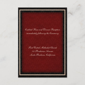 D'accompagnement Carte de réception de mariage d'hiver rouge et noi