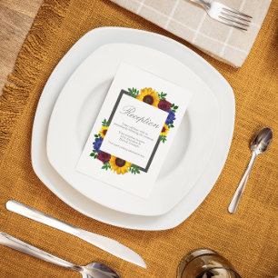 D'accompagnement Carte de réception de mariage floral Rose de tourn