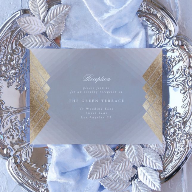 D'accompagnement Carte de réception de mariage Gray Gray Géométriqu (Créateur téléchargé)