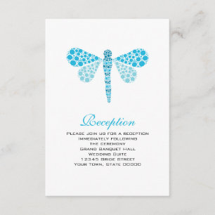 D'accompagnement Carte de réception de mariage libellule bleue et b